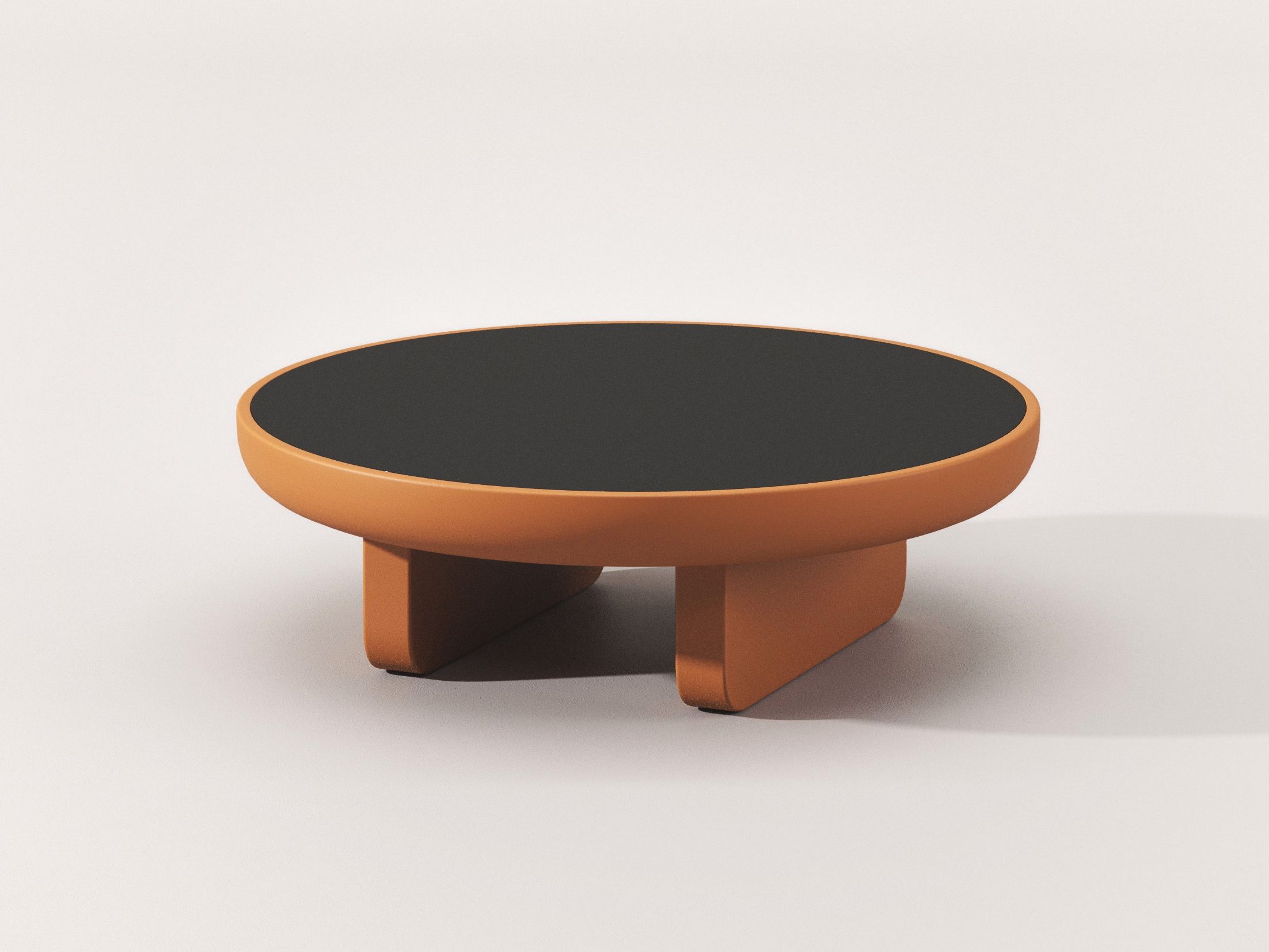 Круглый деревянный и стеклянный журнальный столик Falsasquadra Водяные лилии ARCH-00078457 - Вид №1