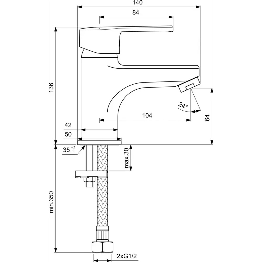 Смеситель для раковины Vidima Optima BA289AA однорычажный цвет хром 17405320 STLM-2057538 - Вид №3