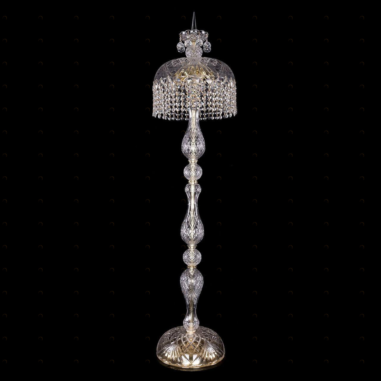 Торшер хрустальный на 6 ламп 150х35 см золотистый Bohemia Ivele 5877/35-150/G/R BOHEMIA IVELE ЭЛИТНЫЕ 00-3889428 Золото;прозрачный 