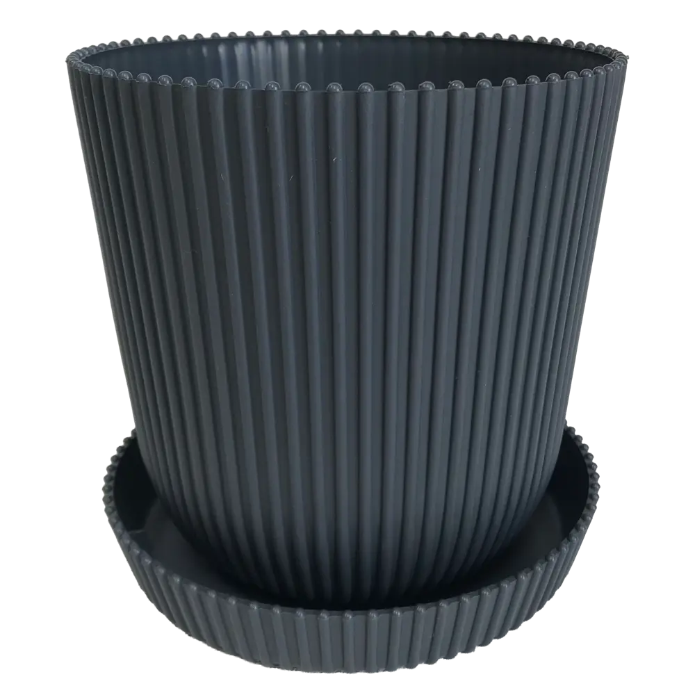 Горшок для цветов Тek.А.Тek 12x12x11.5 см v1 л пластик графит ТЕК.А.ТЕК Le Gaufre STLM-2174880