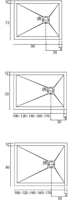 TAMANACO Прямоугольный душевой поддон из мраморной смолы с имитацией дерева sun-id-1380389 - Вид №4