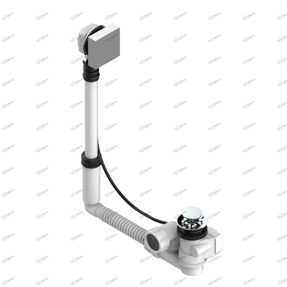 A6A-302 Перелив GEBERIT для ванны. Регулируемая высота : от 165 мм до 390 мм регулируемый вынос: от 110мм до 230мм - европейская модель - выпуск Ø 40 мм поставляется со стильный ручкой управления Thg-paris Profil Матовый никель A6A-302 CAT.C