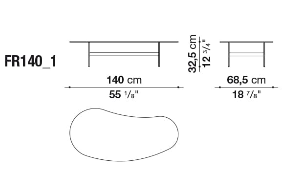 Журнальный столик с низким стеклом для гостиной B&B Italia FORMICHE ARCH-00033414 - Вид №2
