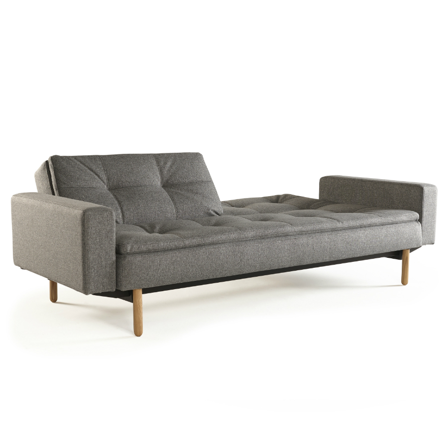 Диван Dublexo с мягкими подлокотниками Rests, ножками Stem из светлого дерева и черной рамой, темно Innovation Living DUBLEXO563 - Вид №10