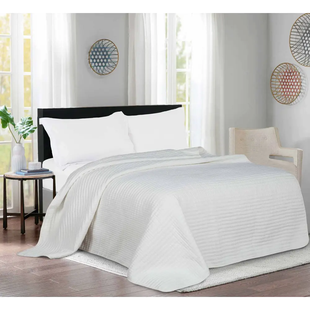 Покрывало Лион 200x220 см микрофибра цвет кремовый СТОЛИЦА ТЕКСТИЛЯ STLM-2095046 - Вид №3