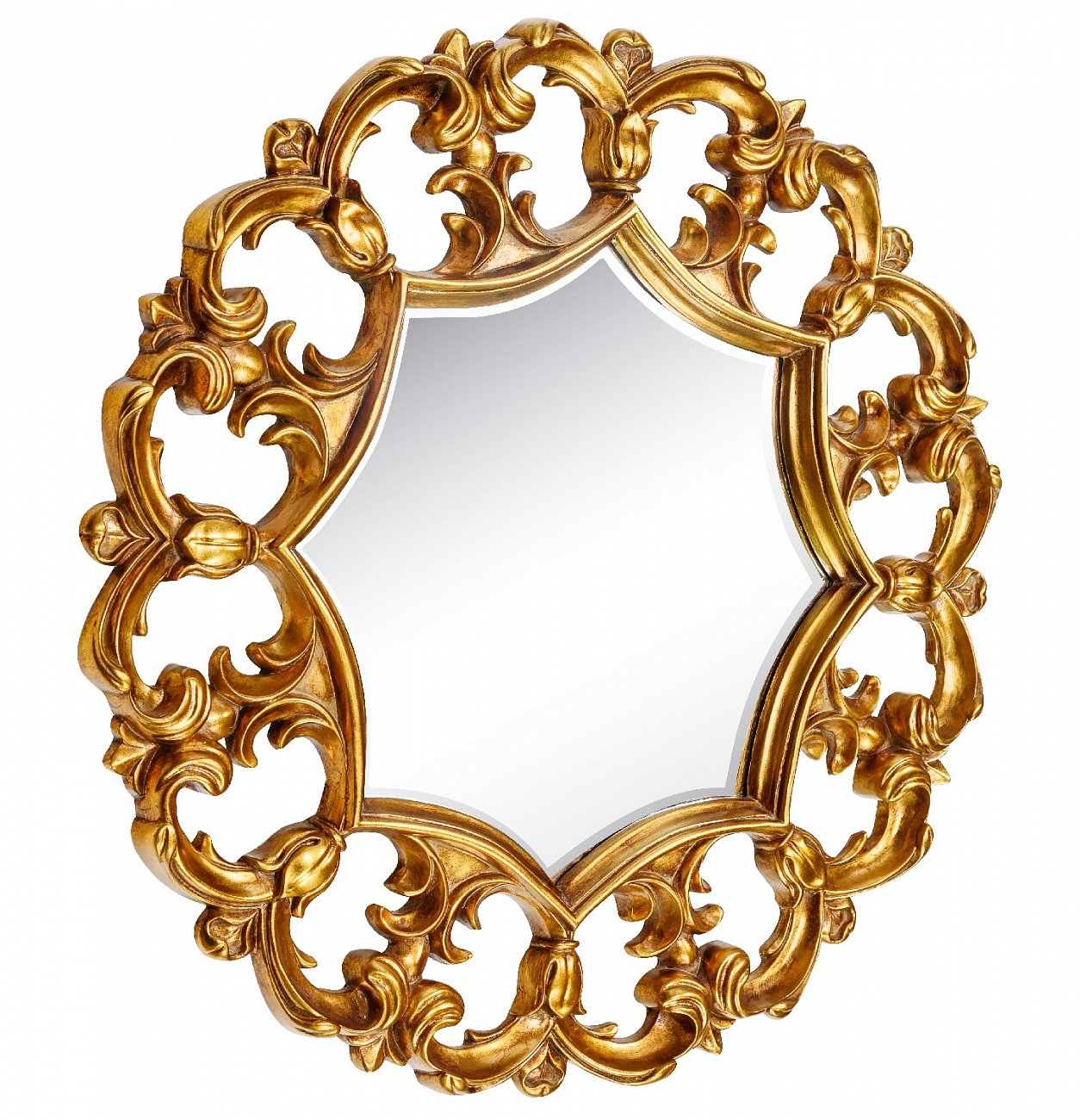Зеркало настенное круглое 81 см античное золото Florian Gold ART-ZERKALO ДИЗАЙНЕРСКИЕ 00-3884087 Зеркальный;золото  - Вид №1