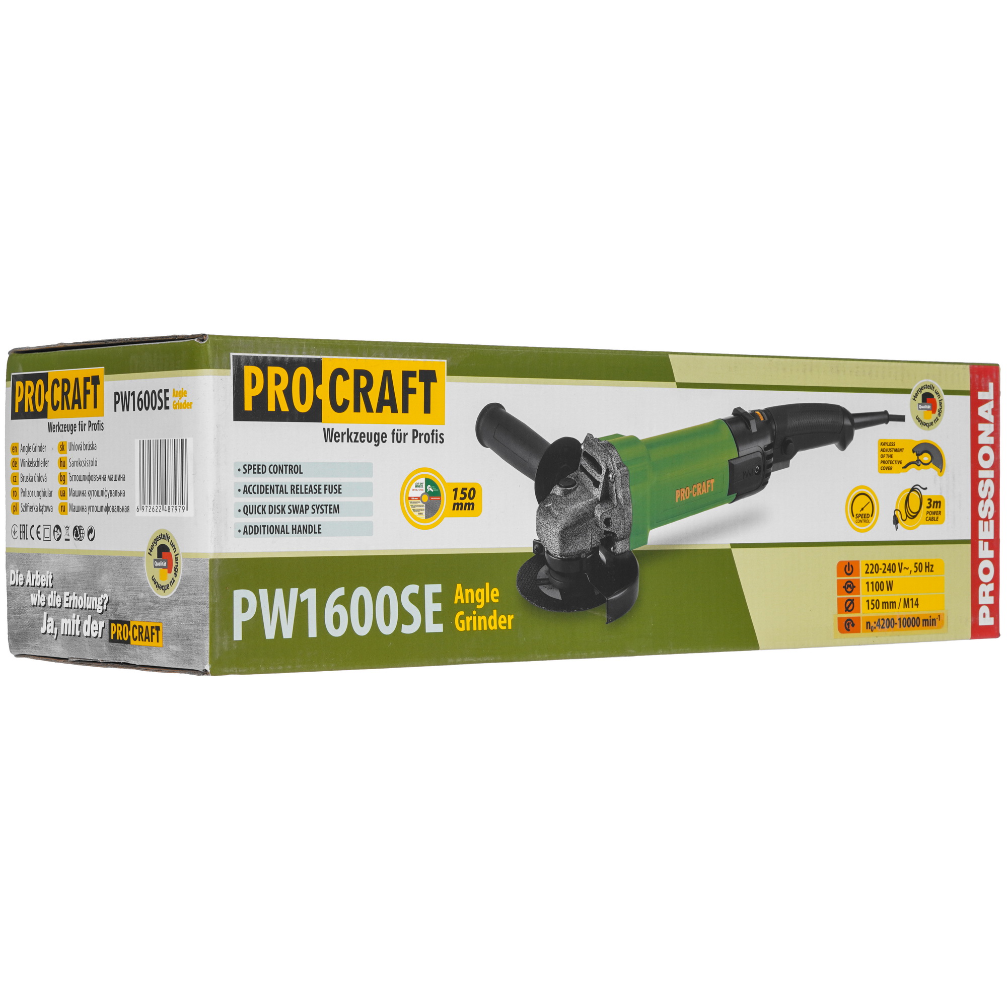 Углошлифовальная машина (УШМ) PROCRAFT PW1600SE 9277876 STDN-0077540 - Вид №7