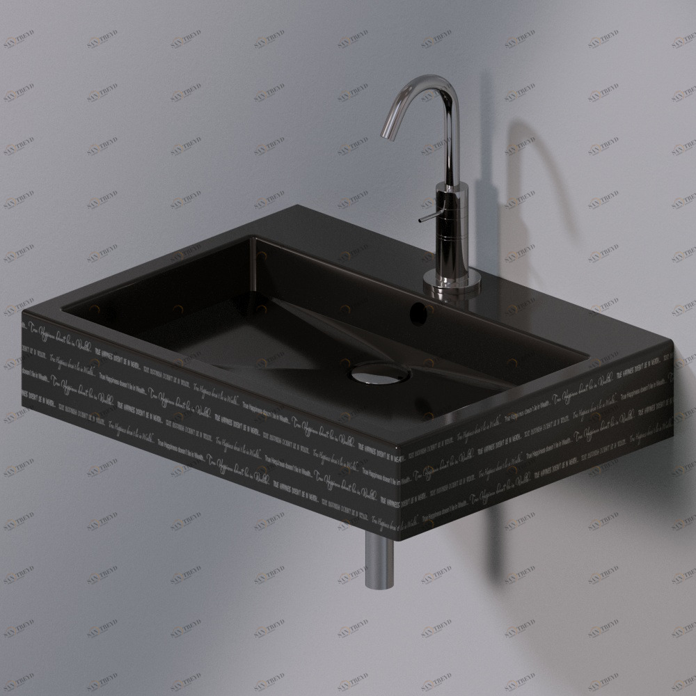 L267421P Подвесная раковина настенная прямоугольная A. e T. Italia Tank черная AeT ITALIA