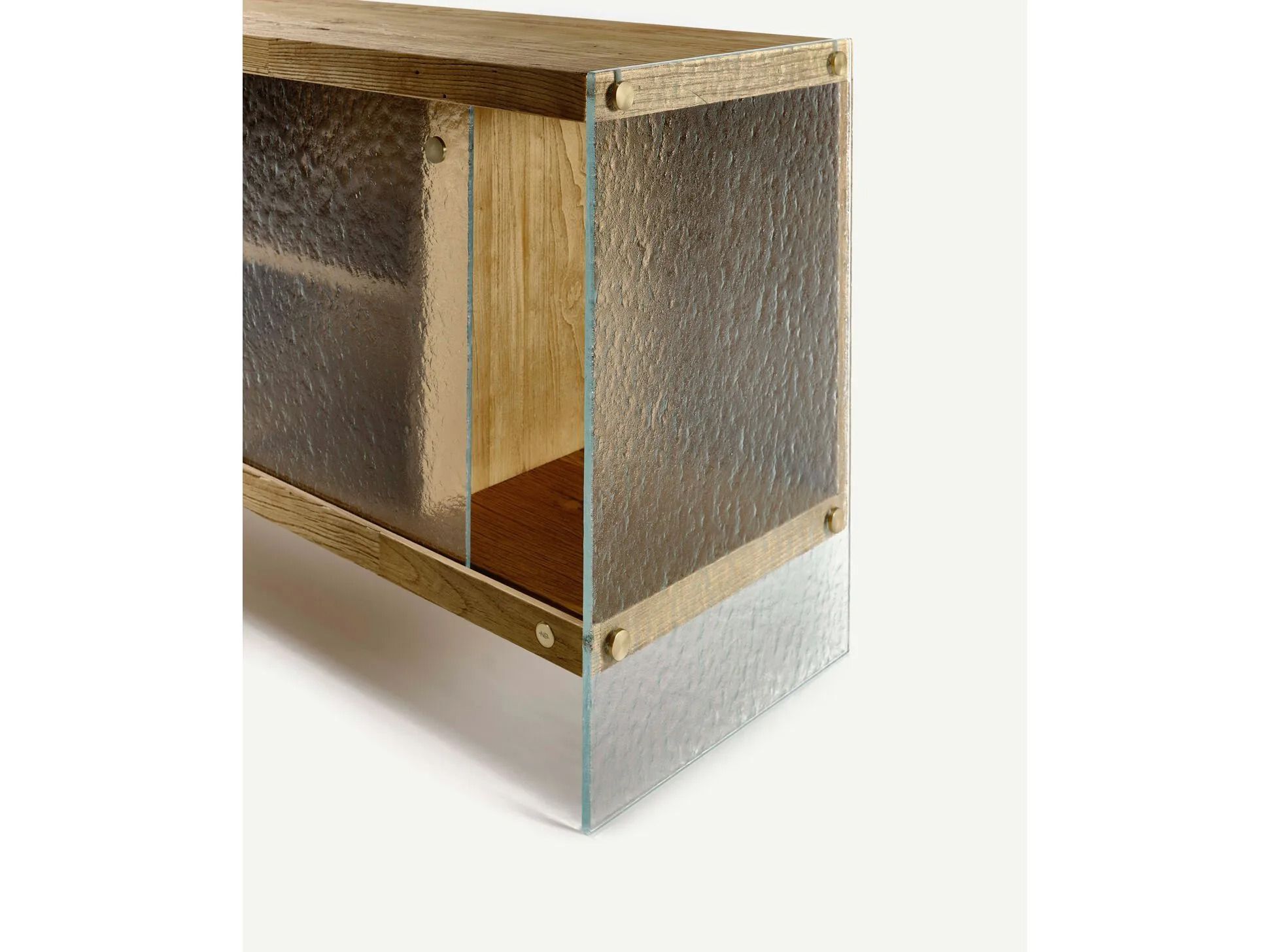 Шкаф для телевизора из дерева и терракотового стекла Naturedesign Origin ARCH-00029656 - Вид №1