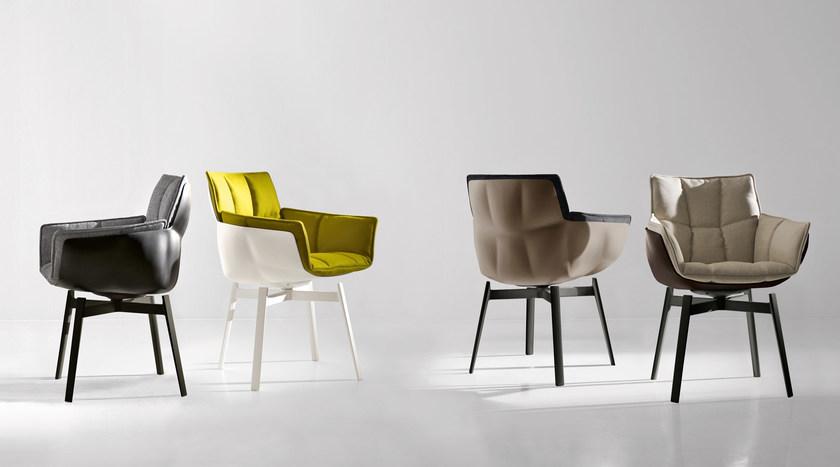 B&B Italia Кожаное кресло с подлокотниками Husk sun-id-1490117 - Вид №1