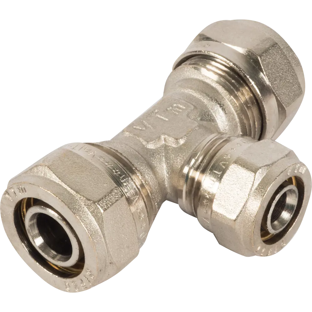 Тройник обжимной Valtec 20×16×20 мм для металлопластиковых труб 10517425 STLM-0000561