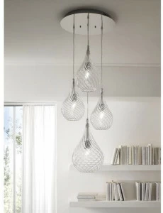 Cangini & Tucci Подвесной светильник с прямым светом из дутого стекла Lacrima R1259mx.4l