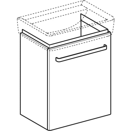 862055000 Шкафчик для раковины Geberit Renova Compact, с одной дверью Geberit  - Вид №1