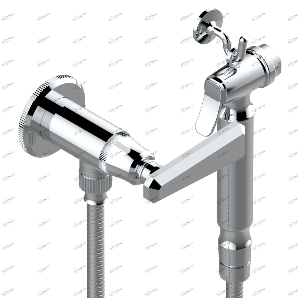 A58-5840/8 Душ гигиенический: вентиль, 1.25 м шланг, крючок, вывод для душа и лейка с клапаном (возможны только следующие покрытия A02, B01,C01, D03, E02, F01, G01,G02) Thg-paris Tradition с рукоятками Хром A58 5840/8 A02 CAT.A