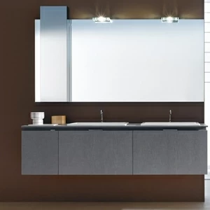 Комбинация ванной комнаты FLY124 в отделке  Net Ceramic / Denim Grigio MILLDUE FLY