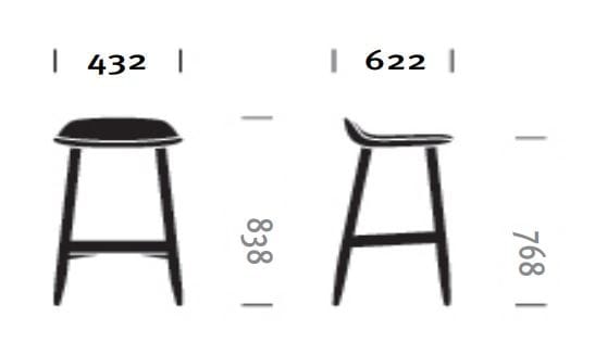 Высокий деревянный барный стул Herman Miller Crosshatch ARCH-00038966 - Вид №14