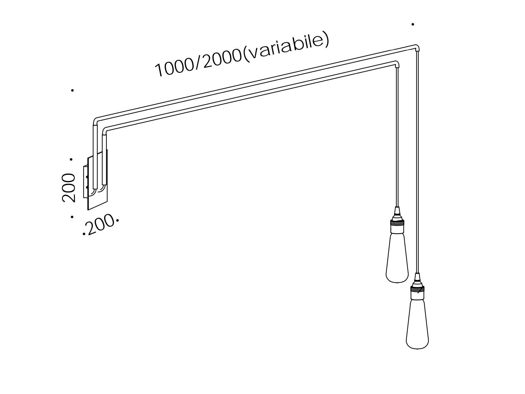 Регулируемая железная настенная лампа Renzo Serafini CANNA DA PESCA ARCH-00152443 - Вид №6