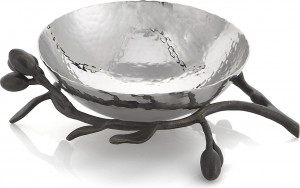 10542103 Michael Aram Чаша для орехов Michael Aram "Оливковая ветвь" 18см (серебрист.) Сталь нержавеющая