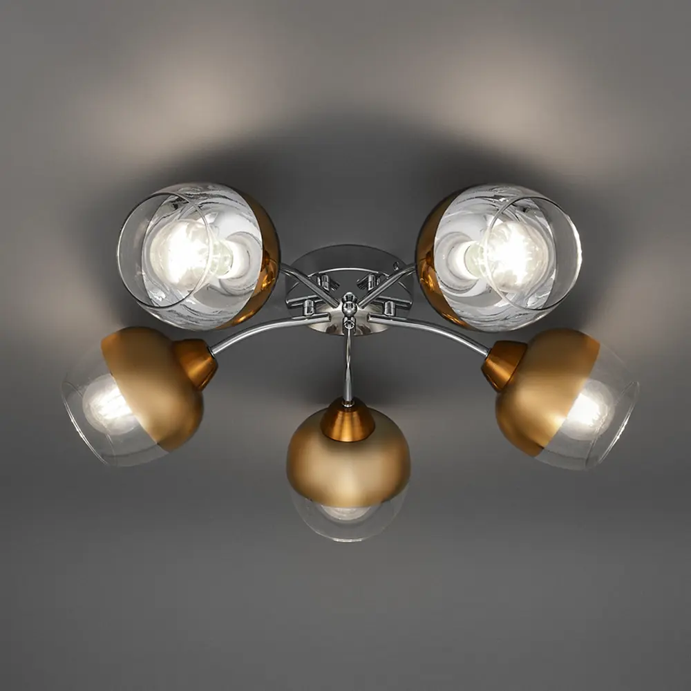 Люстра потолочная JLIGHT FIERA 5 ламп 24 м², цвет хром 84534223 STLM-2198153  - Вид №2