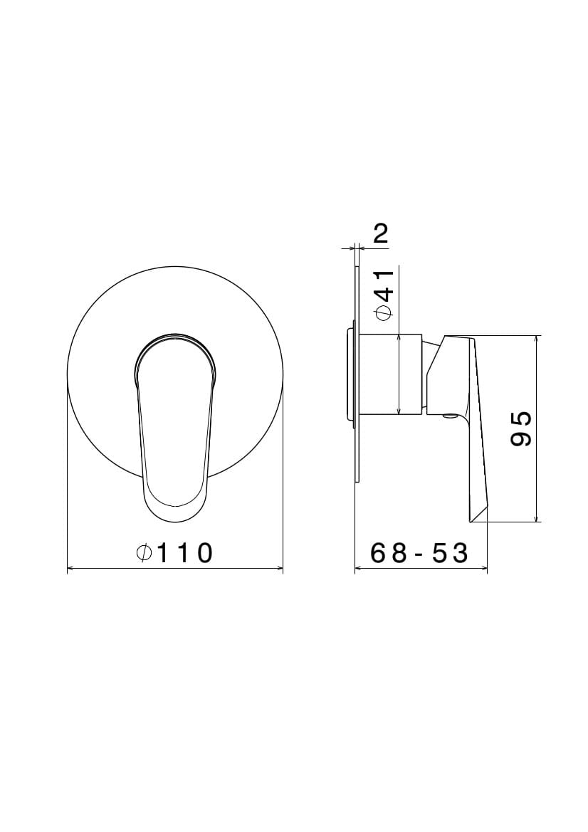 Встраиваемый однорычажный смеситель для душа Newform NIO ARCH-00146051 - Вид №2