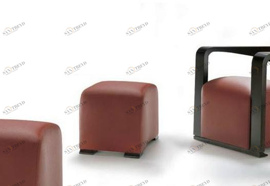 HUGUES CHEVALIER Пуф из мягкой кожи Iconic sun-id-1347146