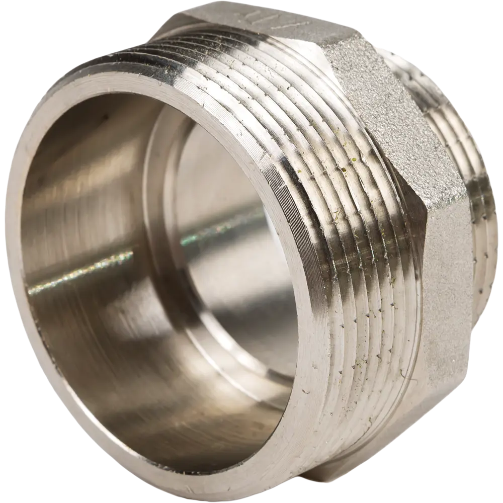 Ниппель переходной Valtec наружная-наружная резьба 1 1/2"х2" никелированная латунь VTr.580.N.0908 14242174 STLM-2205623  - Вид №1