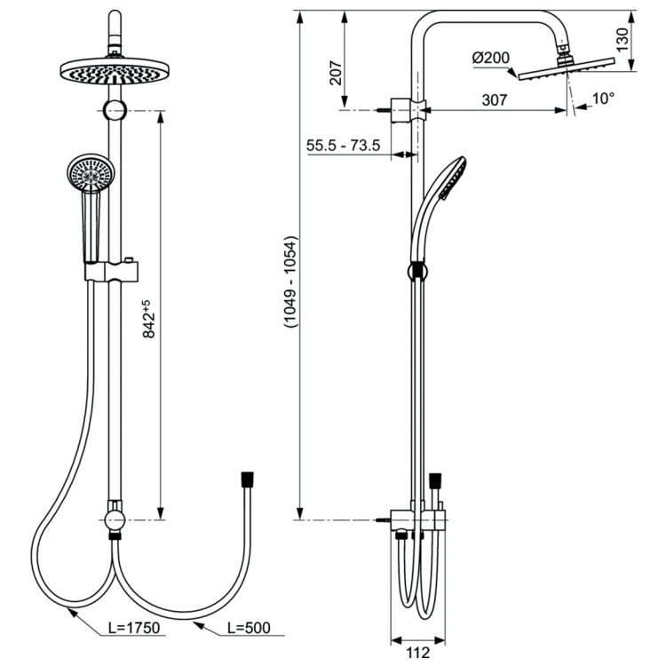 A5691AA Душевая система Ideal Standard IDEALRAIN SOFT  - Вид №2