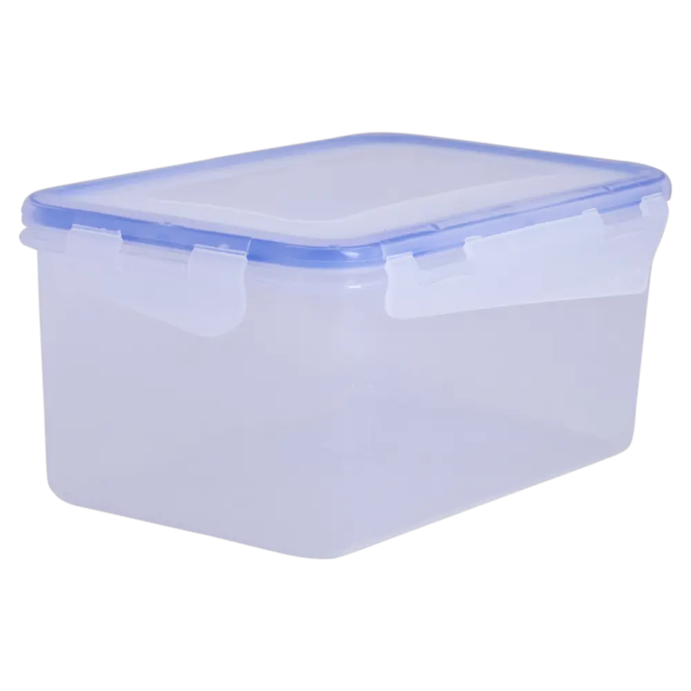 Контейнер для пищевых продуктов прямоугольный с зажимом 11x16.5x22 см 2.5 л пластик цвет прозрачный 82635895 STLM-2165896 АЛЕАНА  - Вид №1