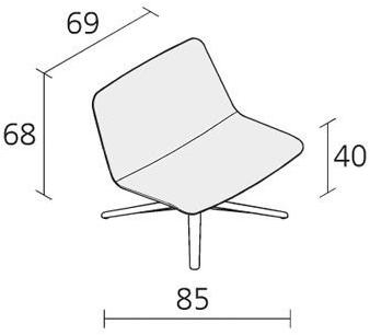 Alias Вращающееся кресло из ткани с 4 спицами Slim sun-id-1406581 - Вид №5