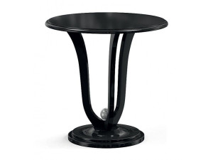 Высокий круглый деревянный журнальный столик