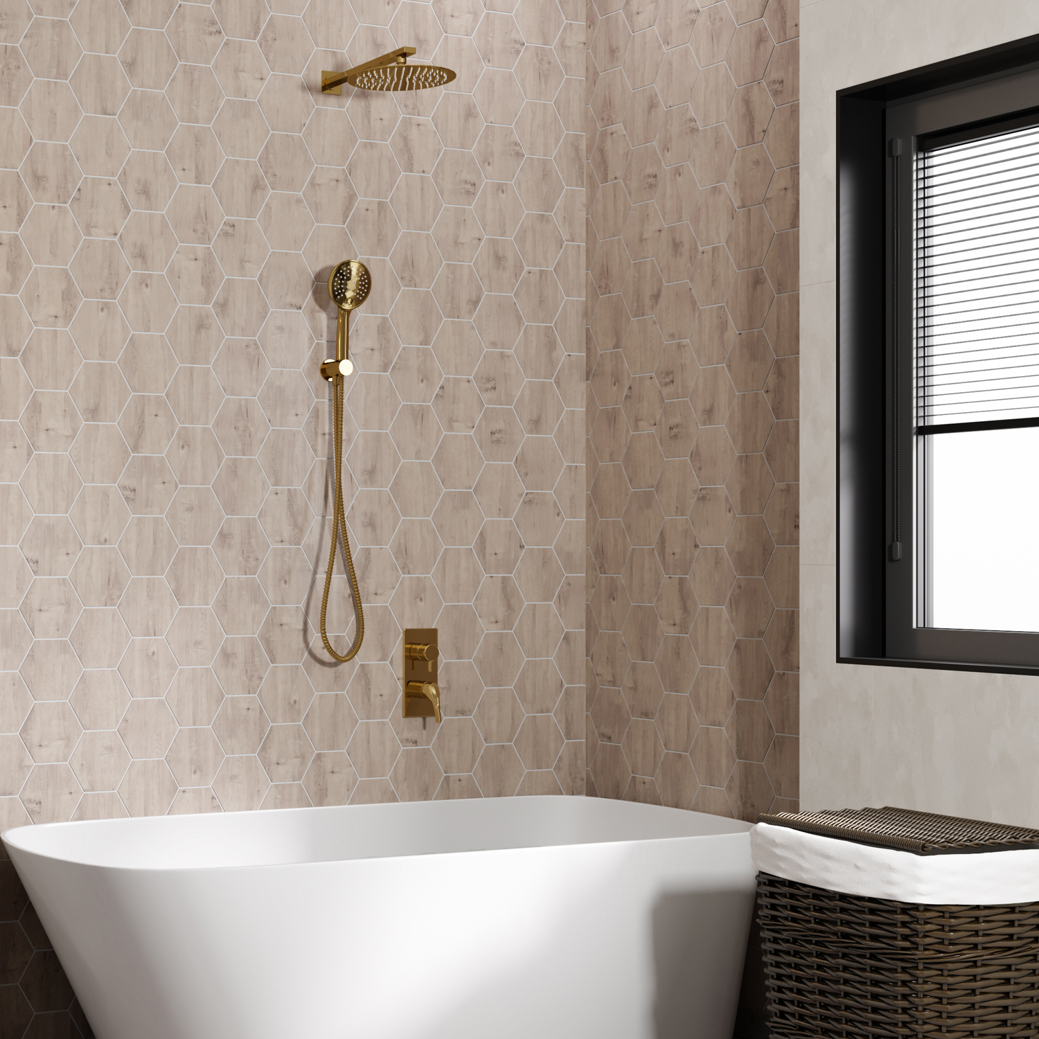 A71207 Встраиваемый комплект для душа с верхней душевой насадкой и лейкой WasserKRAFT 