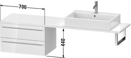 XL544808989 Шкафчик для компактной консоли X-Large #XL5448 700 x 478 мм Фланелево-серый глянцевый лак Duravit - Вид №1