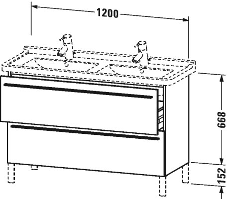 XL653806969 X-Large Тумбочка напольная Орех брашированный (натуральный шпон) Duravit - Вид №1