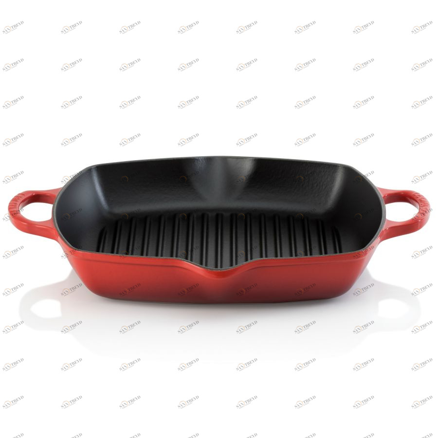 Сковорода-гриль чугунная Le Creuset, квадратная, 30 см, вишневая 20200300600422
