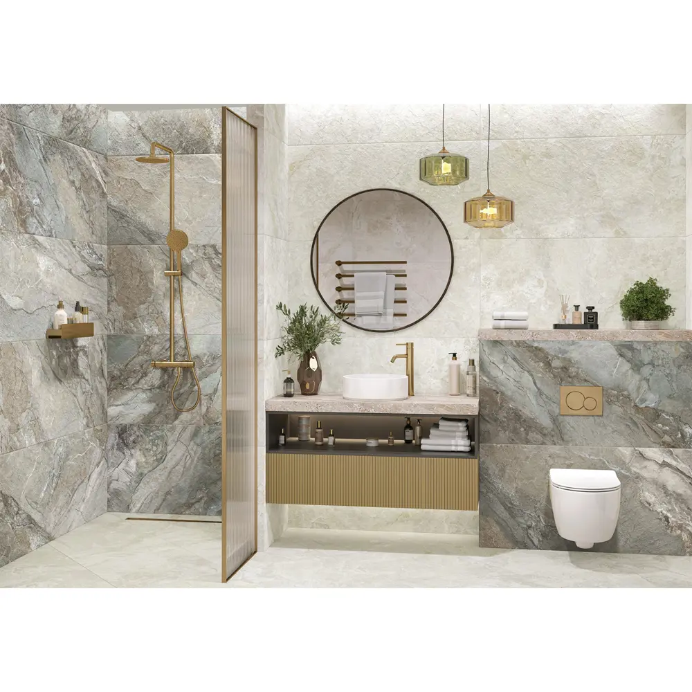 Глазурованный керамогранит Alma Ceramica Geotiles 40 60x120 см 1.44 м² матовый цвет бежевый 89458844 STLM-2195828