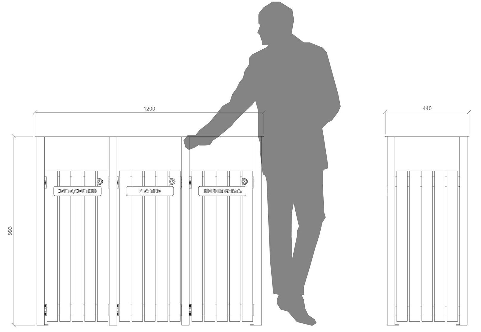 Корзина для мусора для раздельного сбора Lazzari MONTANA ARCH-00105250 - Вид №10