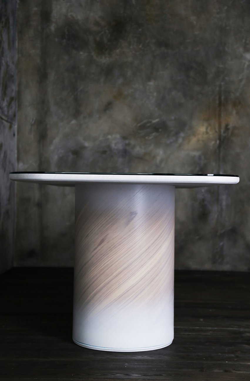 Обеденный стол дизайнерский со стеклом и декоративным элементом 200 см "Корень" от Odingeniy ODINGENIY  178450 Коричневый  - Вид №3