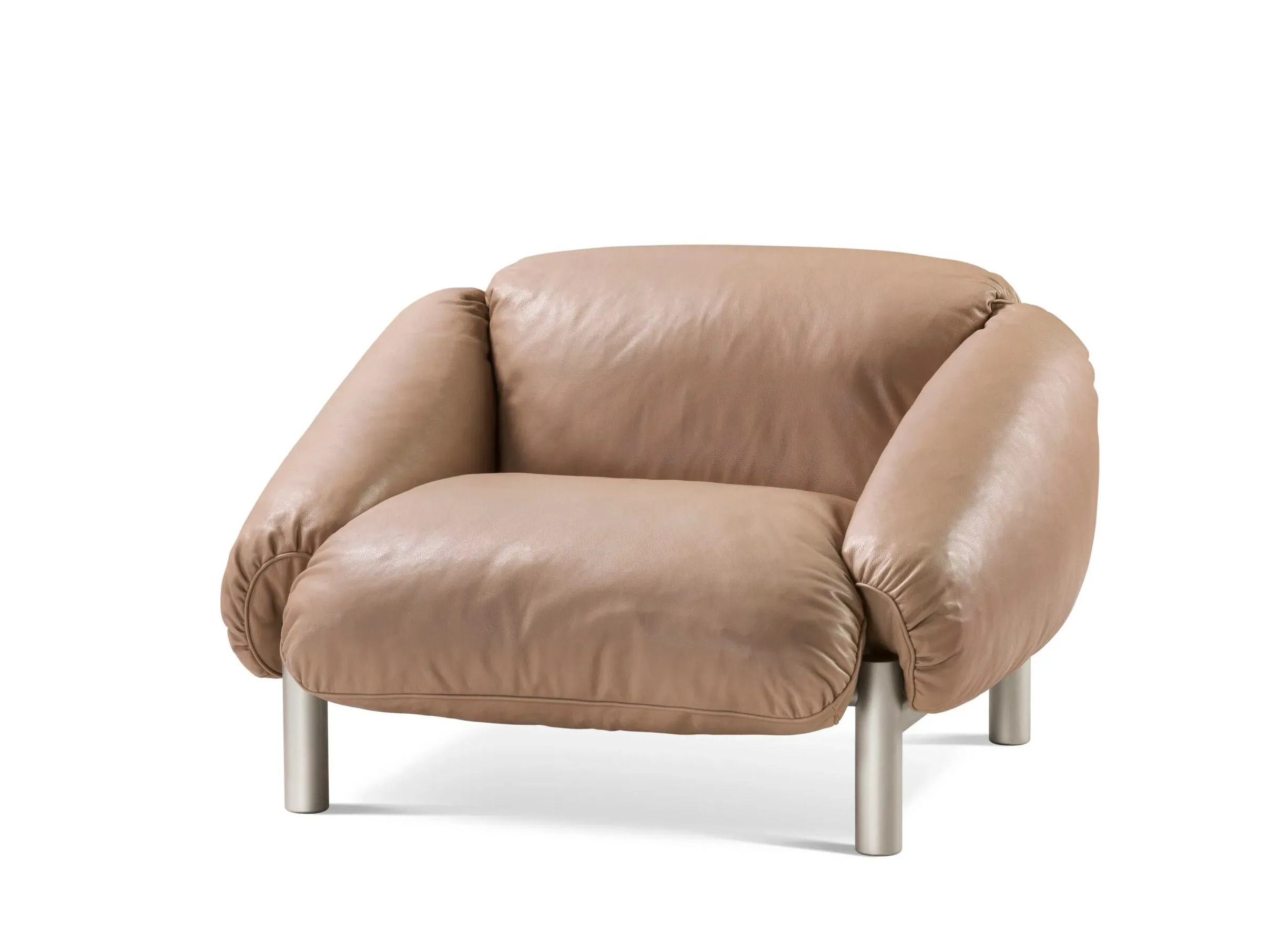 Кожаное кресло с подлокотниками GHIDINI1961 Flo ARCH-00086204