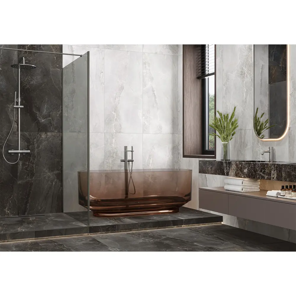 Глазурованный керамогранит Alma Ceramica Edition 07 60x120 см 1.44 м² лаппатированный цвет серый 89458833 STLM-2172330