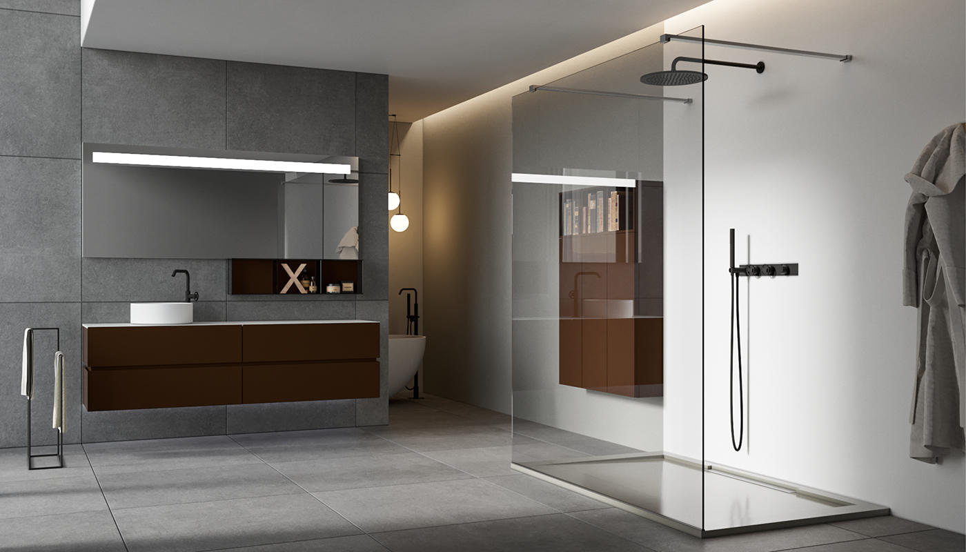 ED-ST07 Edone Поддон для душа Petra Y ПЕТРА И Доступен со стальным выхлопом в стандартной комплектации или по заказу в том же цвете  - Вид №1