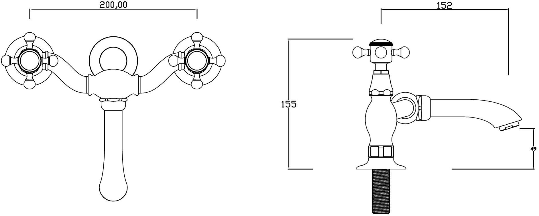 BLEU PROVENCE Смеситель для раковины из латуни на 3 отверстия Rubinetti per lavabo sun-id-1470604 - Вид №3