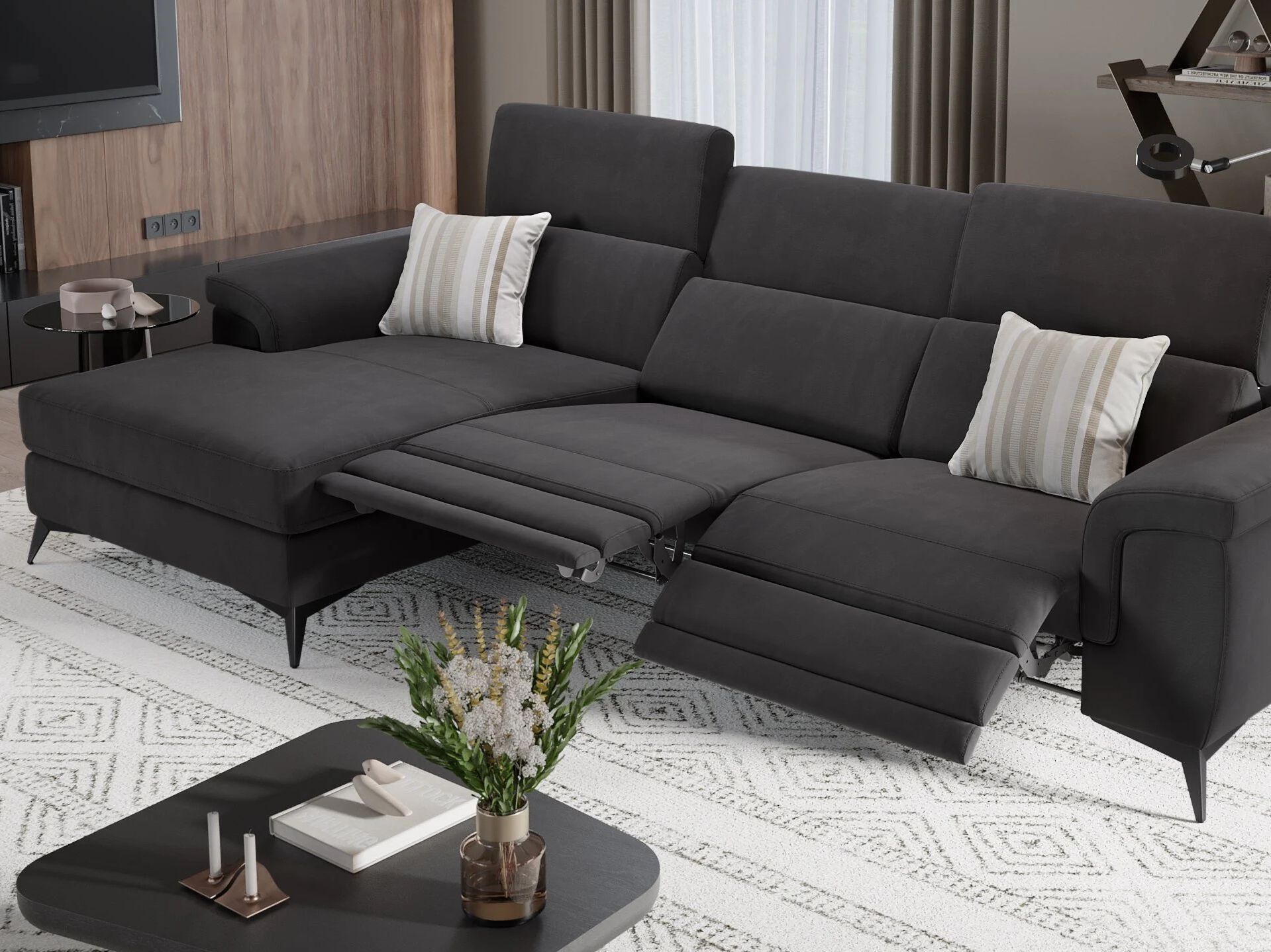 Тканевый диван с полуостровом Sofanella Amaro ARCH-00111559 - Вид №5