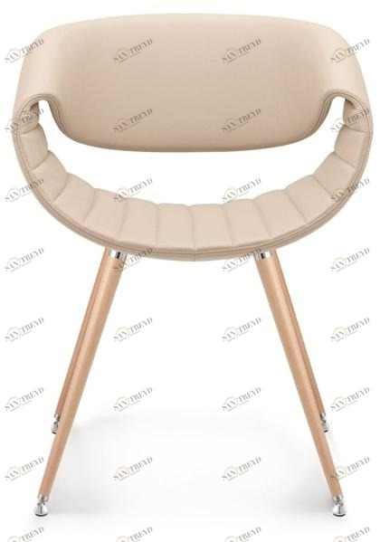 ZÜCO Мягкое кресло с ножками из кожи и бука Little perillo Pt 632