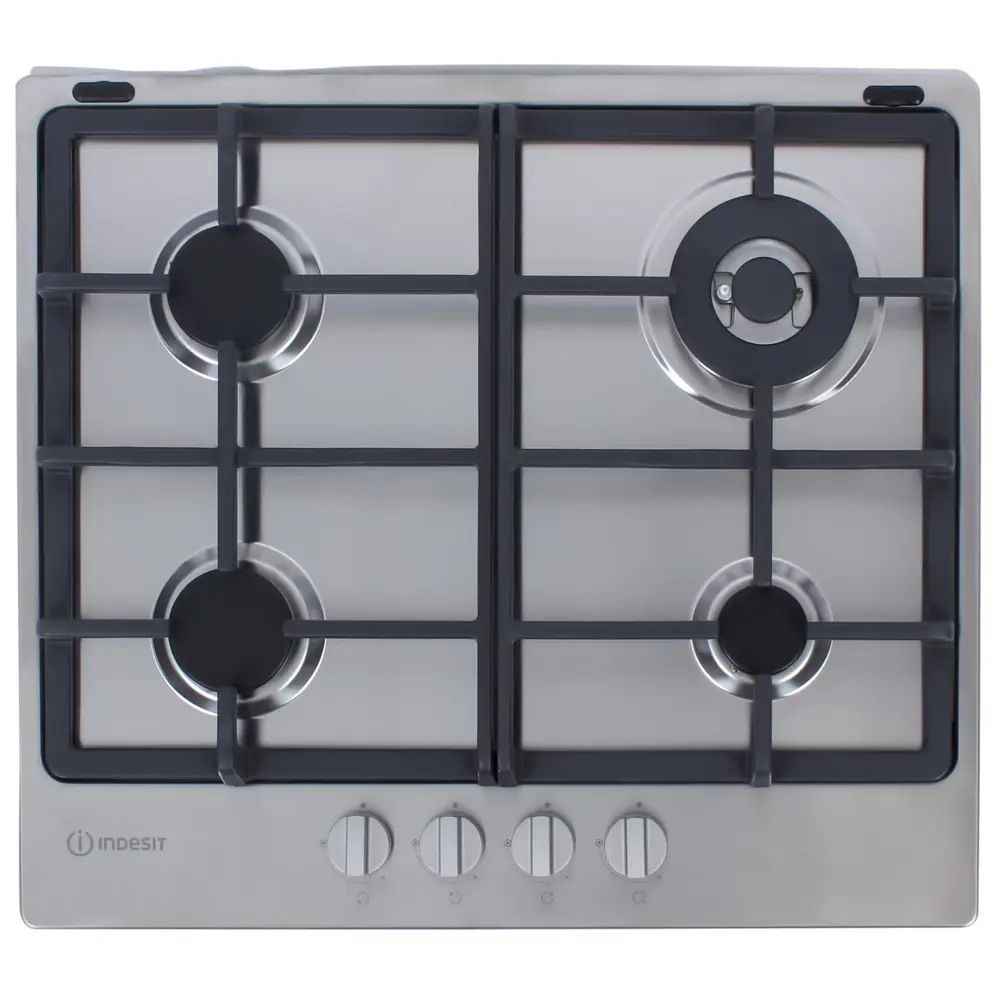 Варочная панель газовая Indesit THP 641 W/IX/I 4 конфорки нержавеющая сталь 82003954 STLM-2074448  - Вид №1