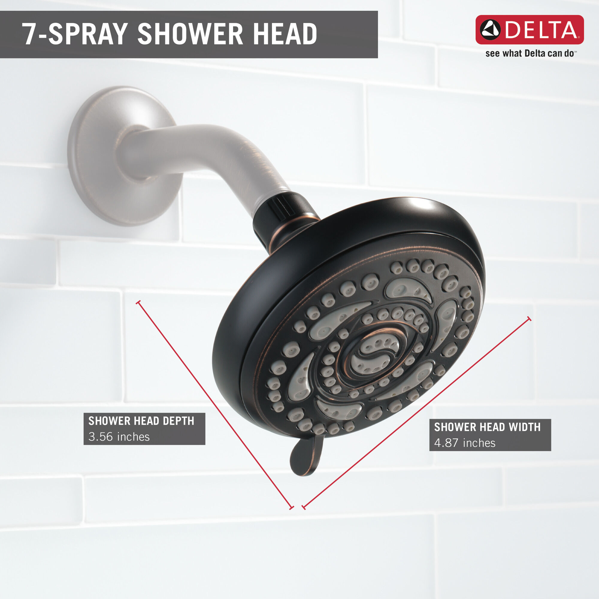 Насадка для душа с 7 настройками Delta Faucet 75784OB - Вид №1