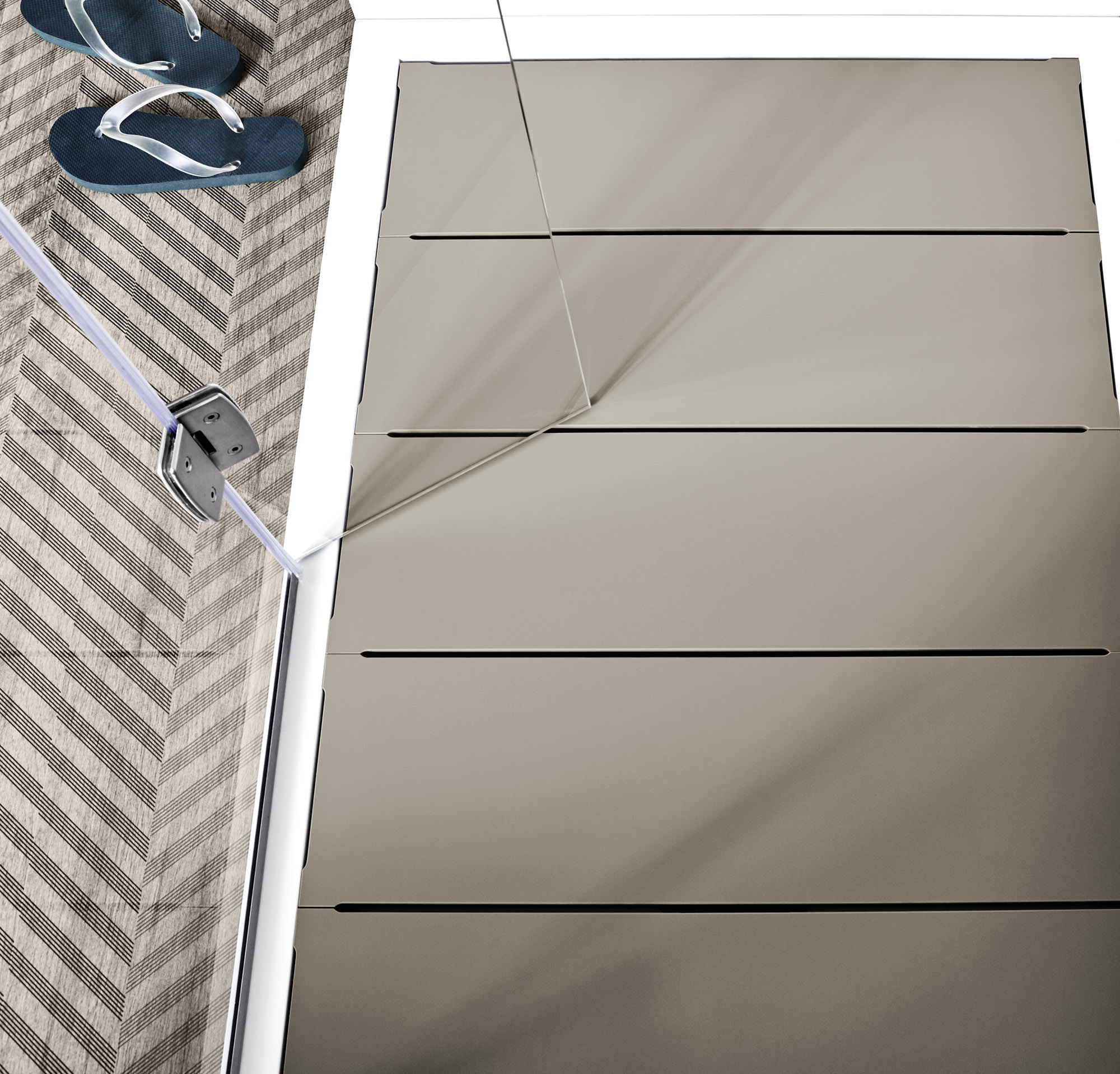 Rexa Design Фиксированное стекло с подвижной дверцей REXA-ST125  - Вид №2