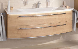 WUA361408(722/161) Puris B-Bright, тумба под раковину полукруглая 1400 мм, цвет белый высокоглянцевый