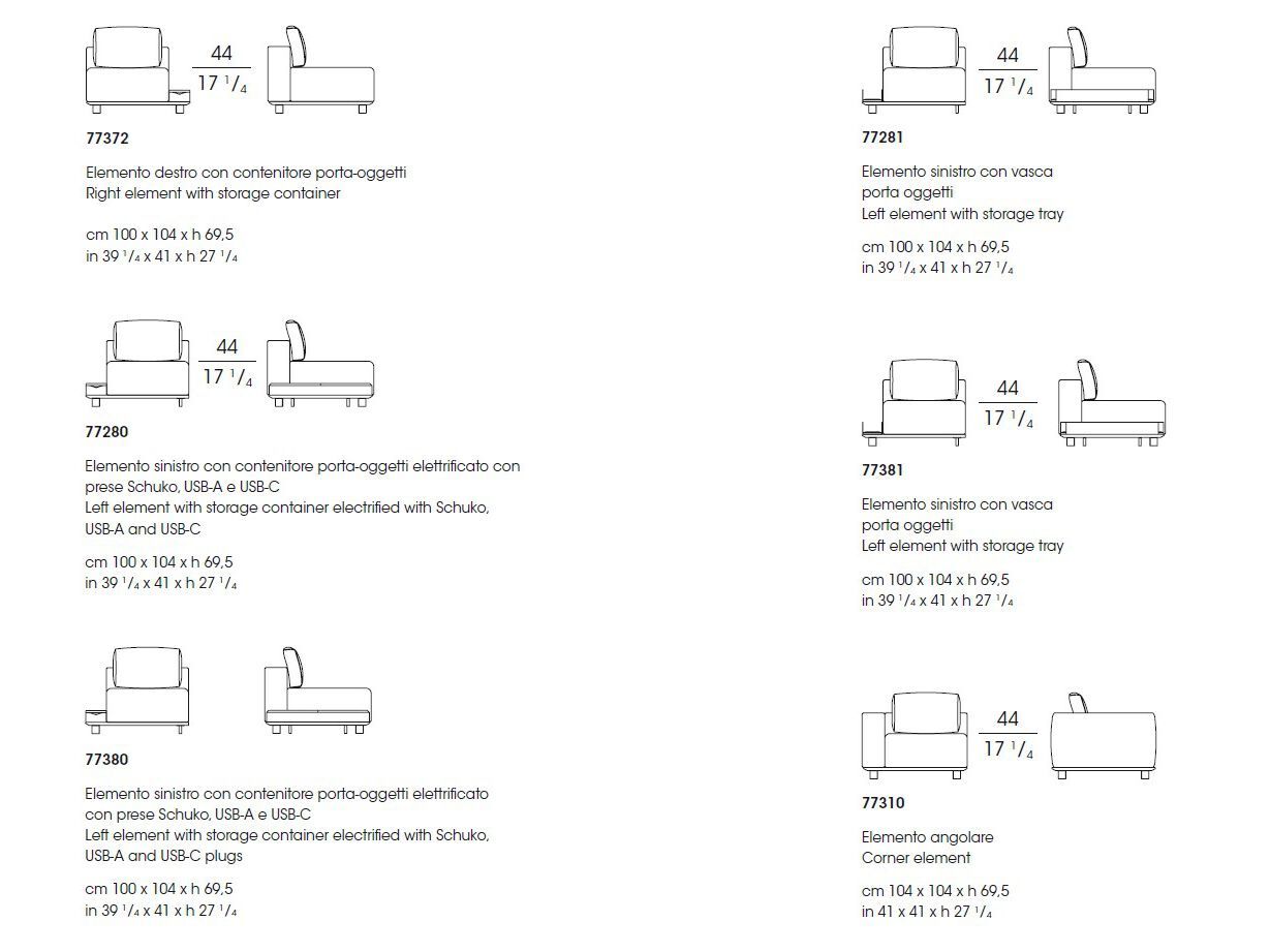 Модульный тканевый диван с отсеком для хранения Giorgetti Giorgetti Maserati Edition ARCH-00095059 - Вид №8