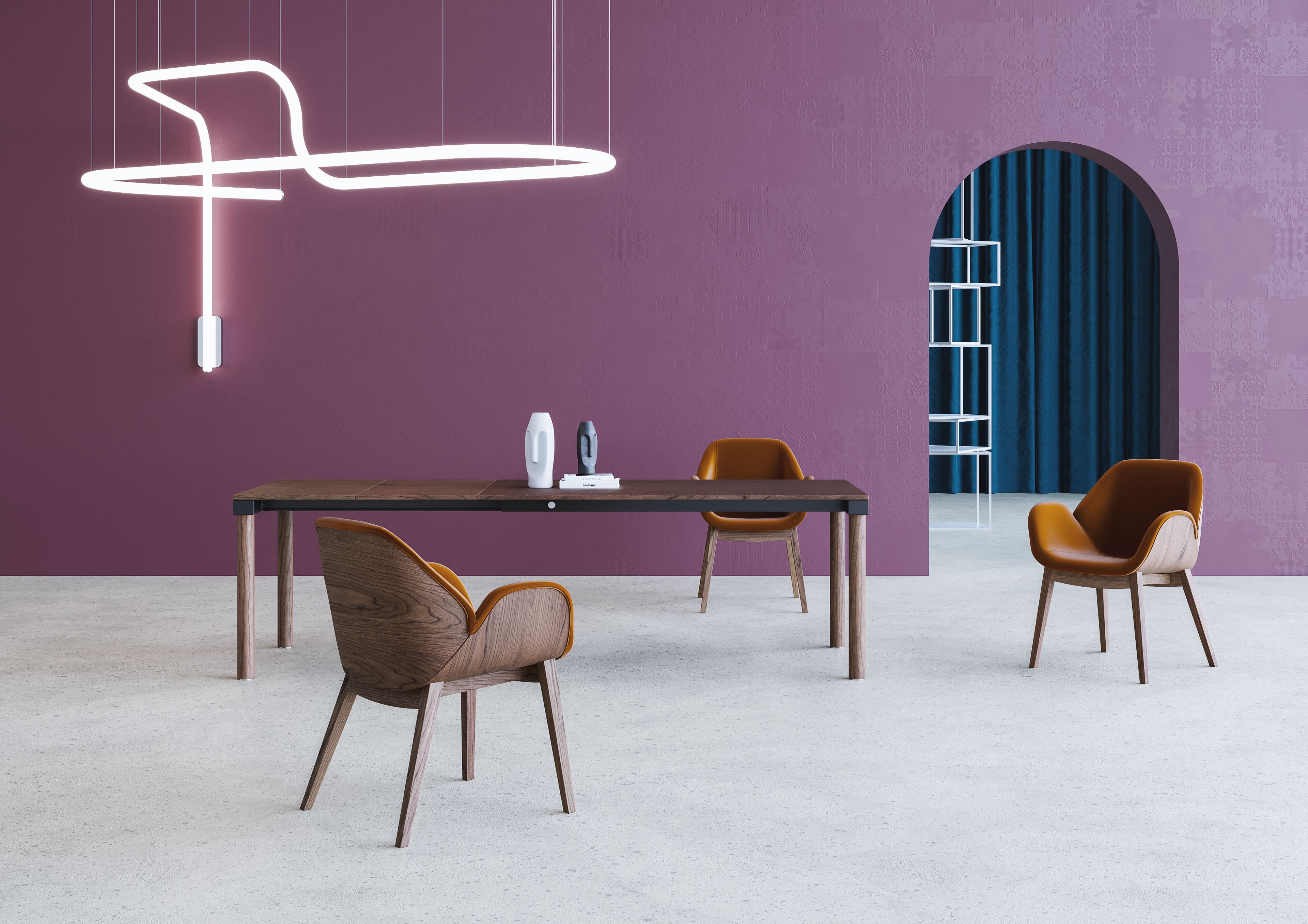 Деревянный выдвижной прямоугольный стол ALMA DESIGN PUNTOQUADRO ARCH-00006055 - Вид №4