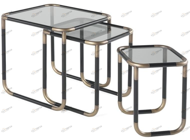 Gianfranco Ferré Home Журнальный столик из металла и дымчатого стекла  Pig.231.a 